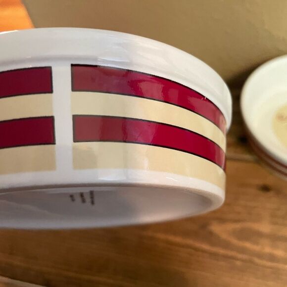 CUTE Cat Food Bowls Target Corporation Striped Vintage Side set of 2! - Picture 8 of 15